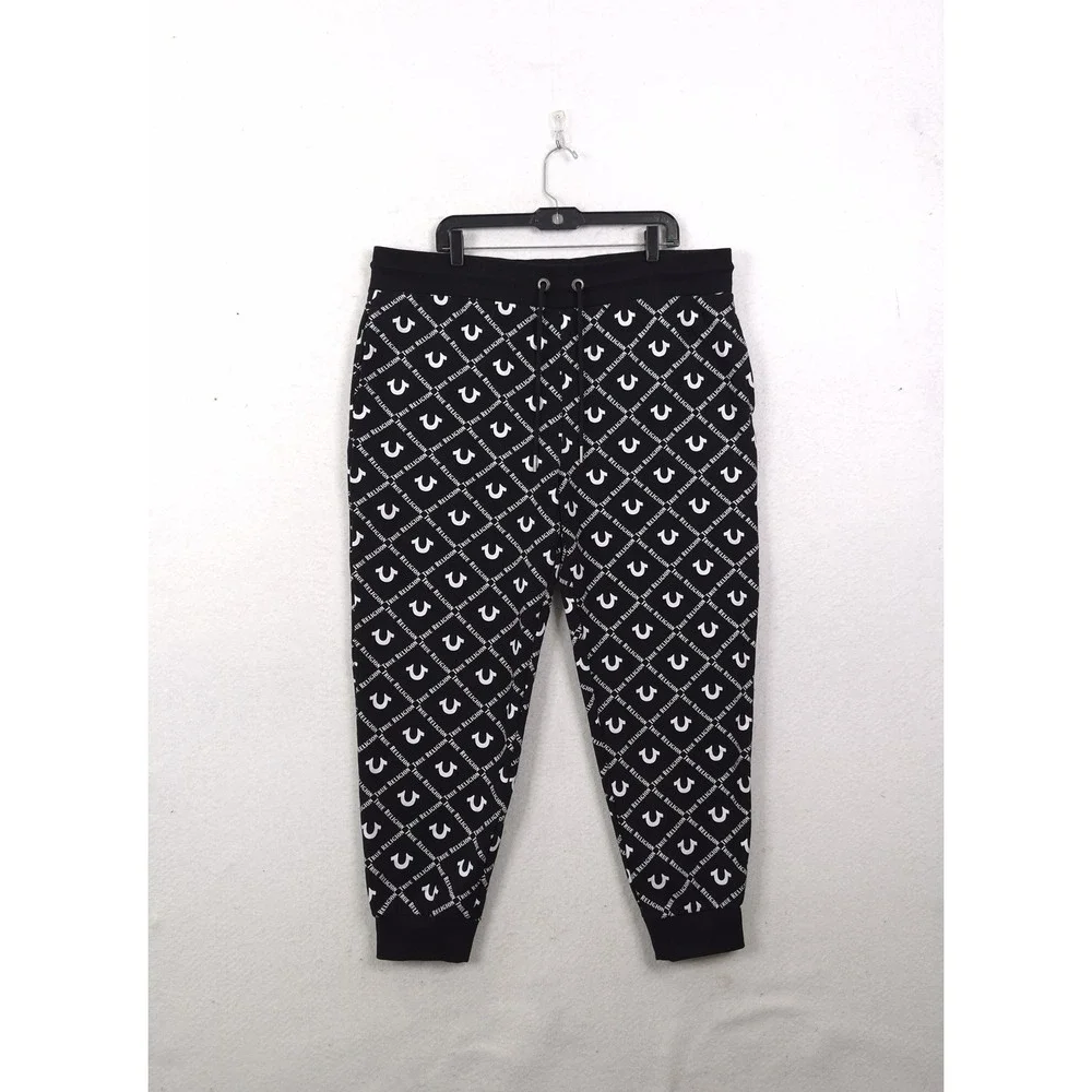 True Religion Allover Horseshoe Logo Sweatpants Joggers 2XL Casual Streetwear